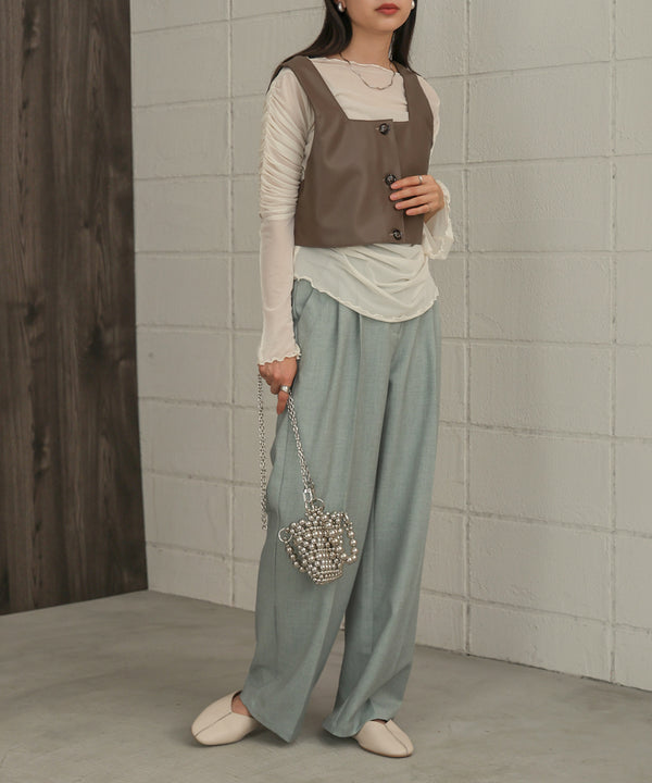 TULLE GATHER TOPS