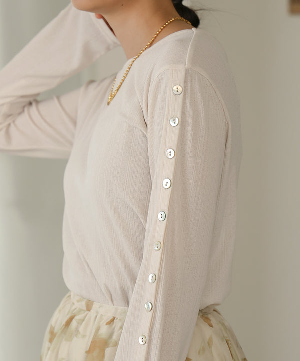 2WAY SLEEVE BUTTON TOPS