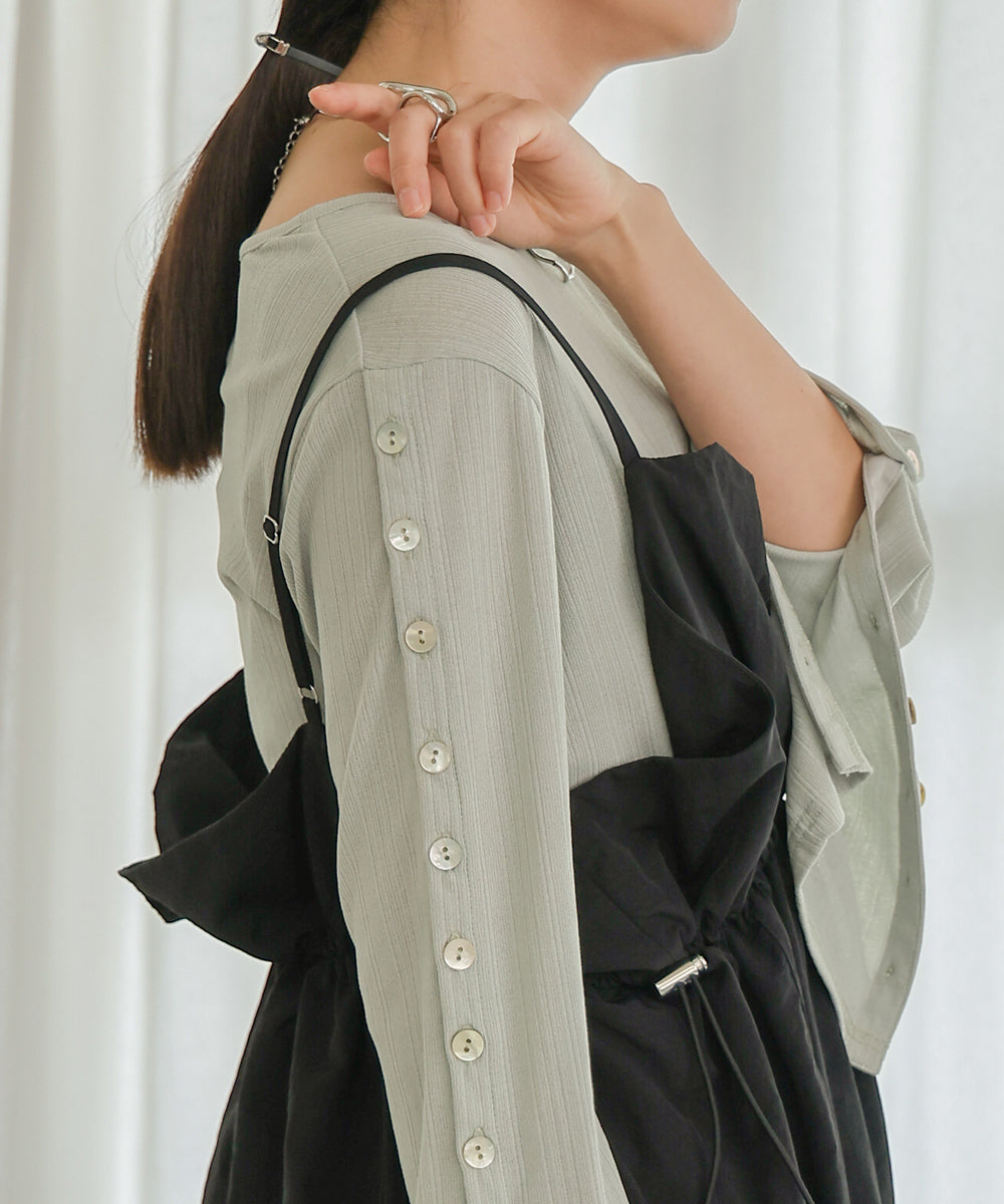 2WAY SLEEVE BUTTON TOPS