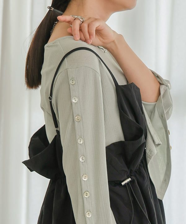 2WAY SLEEVE BUTTON TOPS