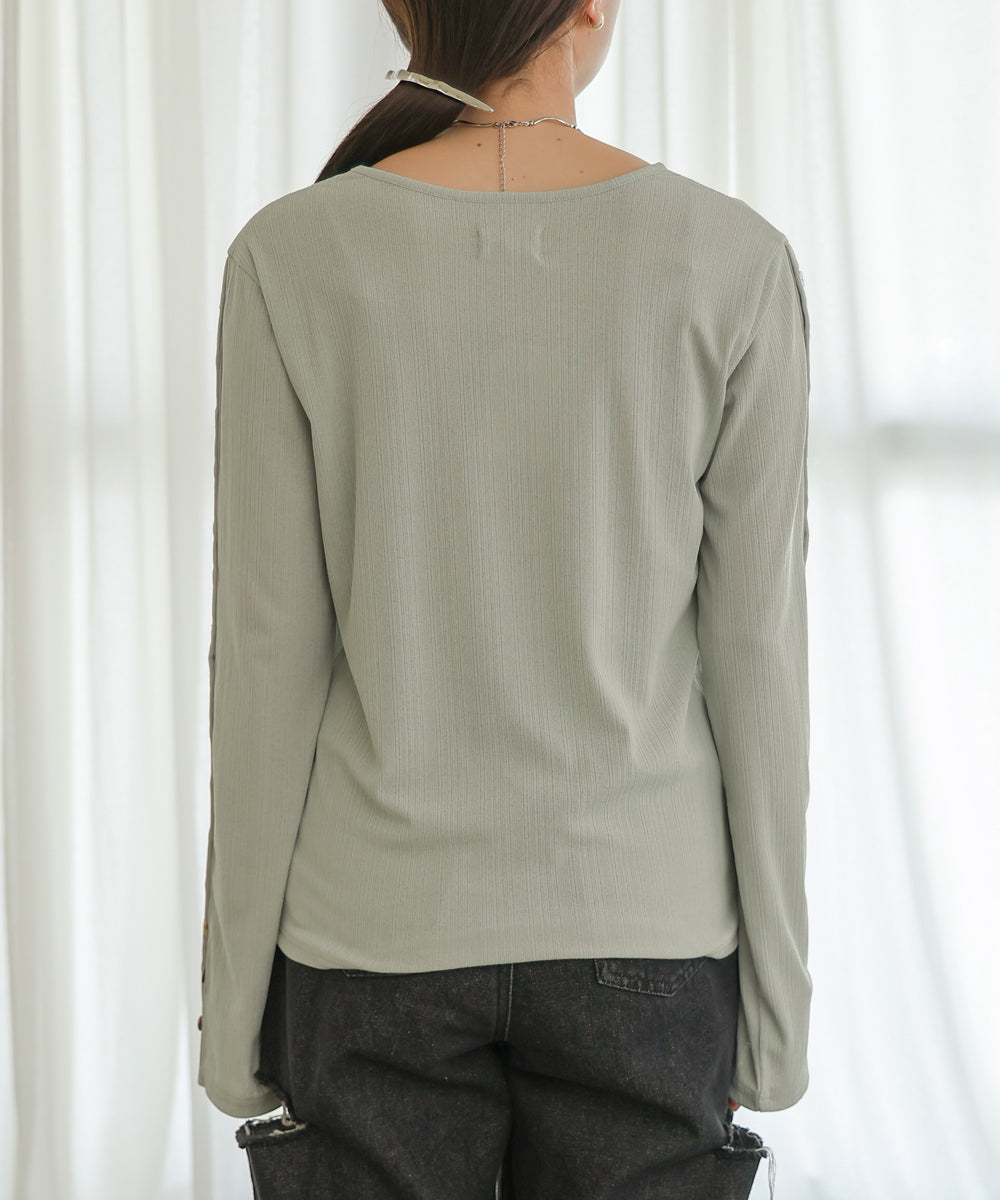 2WAY SLEEVE BUTTON TOPS