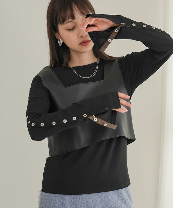 2WAY SLEEVE BUTTON TOPS