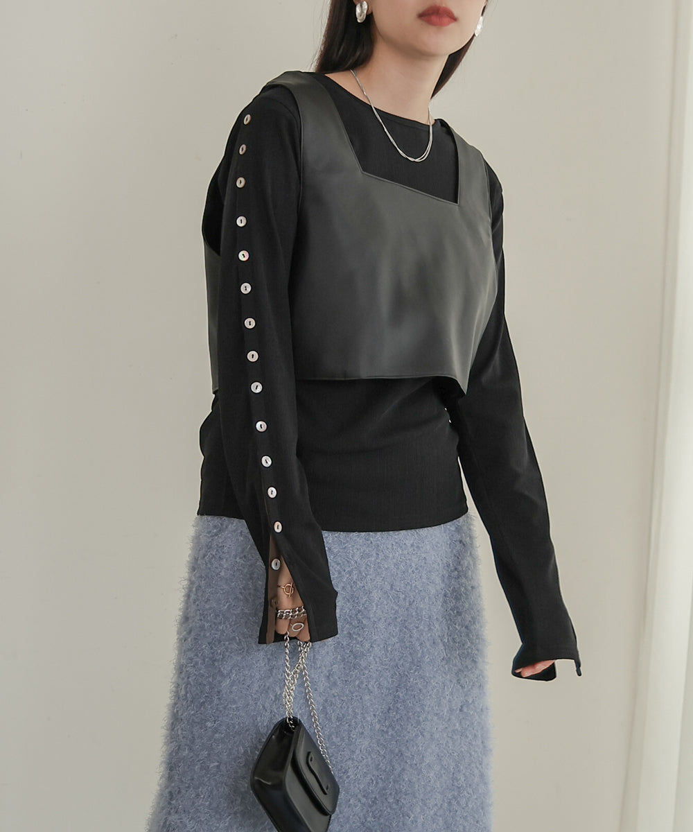 2WAY SLEEVE BUTTON TOPS