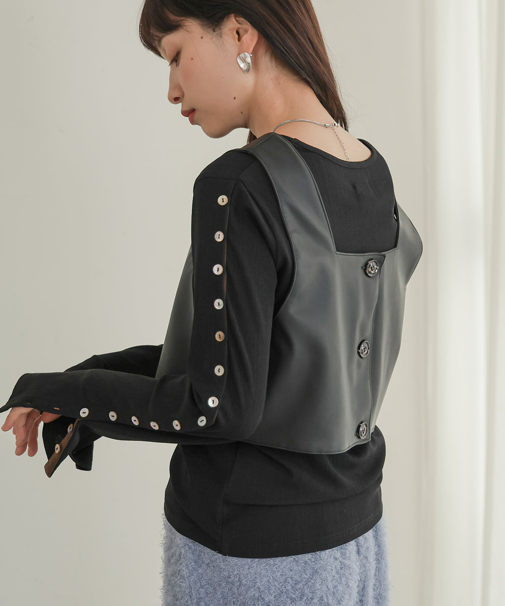 2WAY SLEEVE BUTTON TOPS