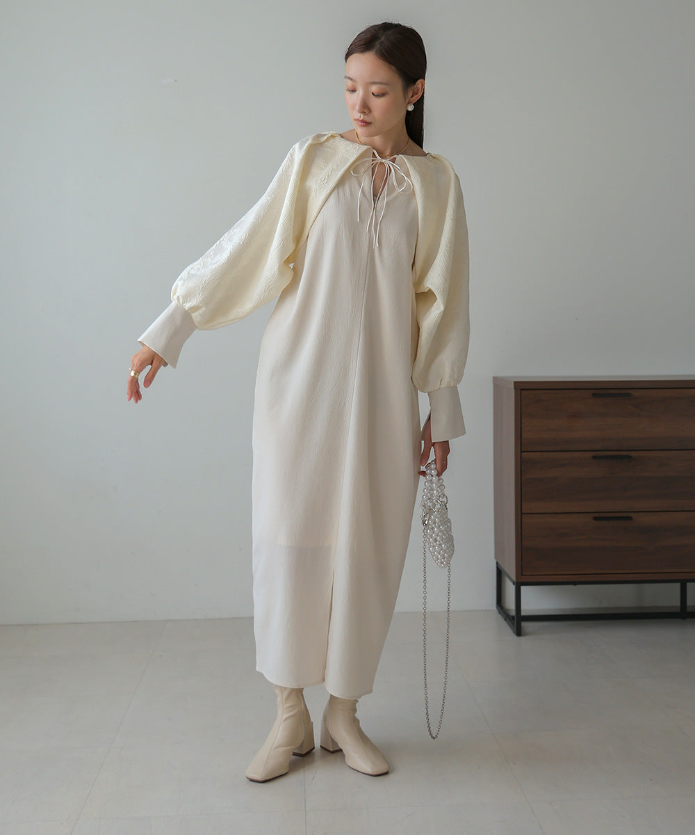 CAPE-LIKE JACQUARD ONEPIECE