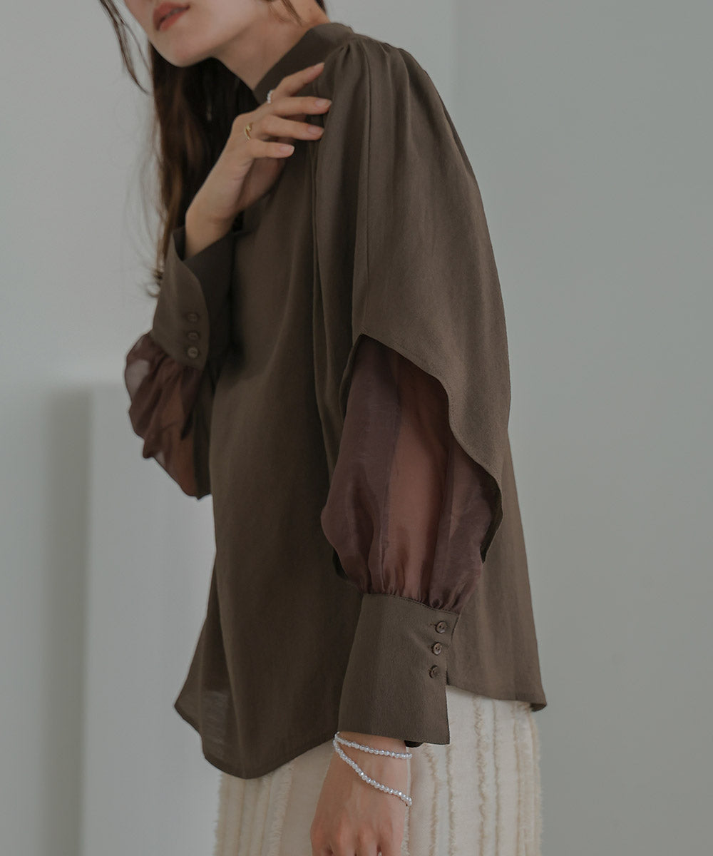 ORGANDY LAYERED BLOUSE