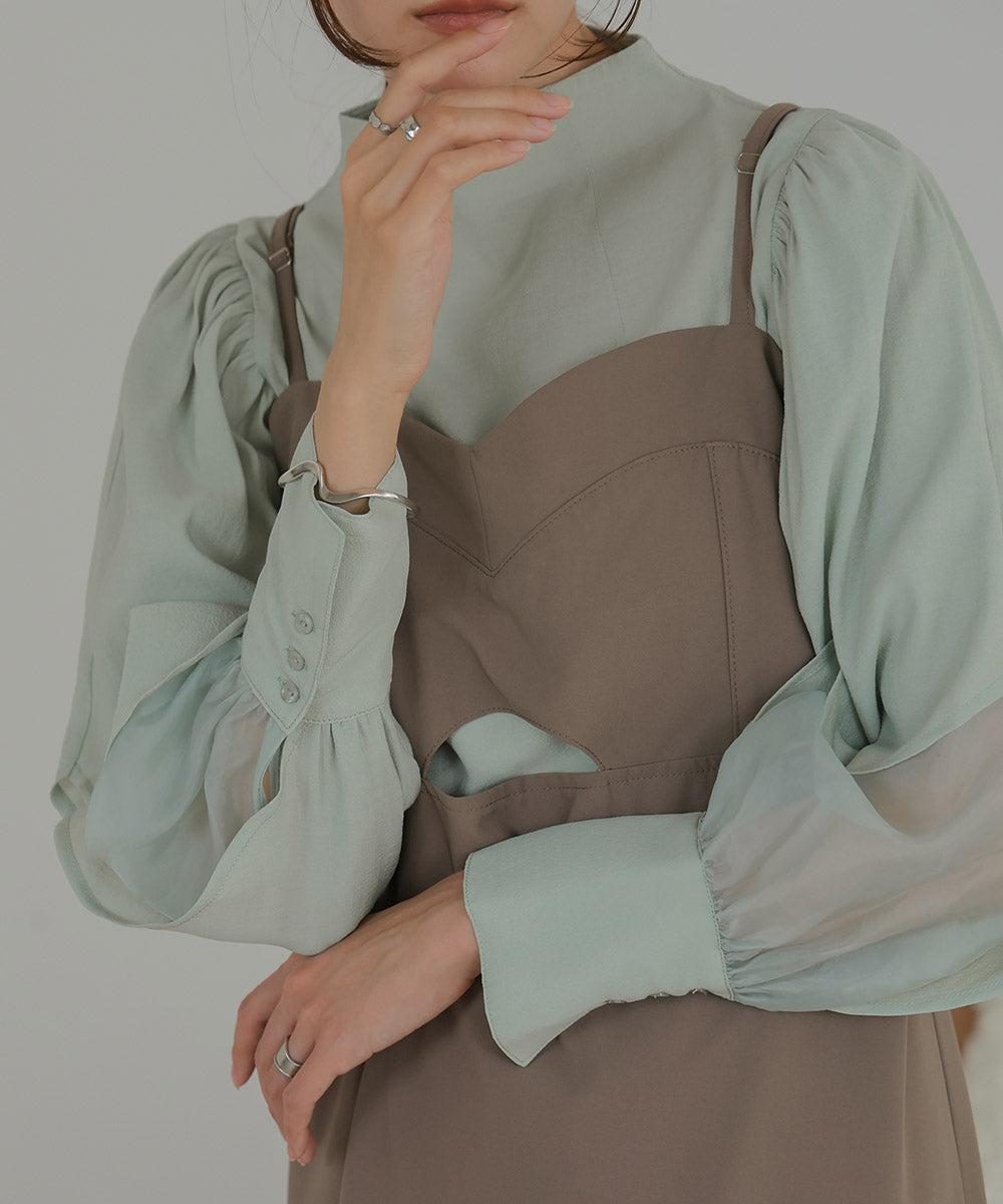 ORGANDY LAYERED BLOUSE