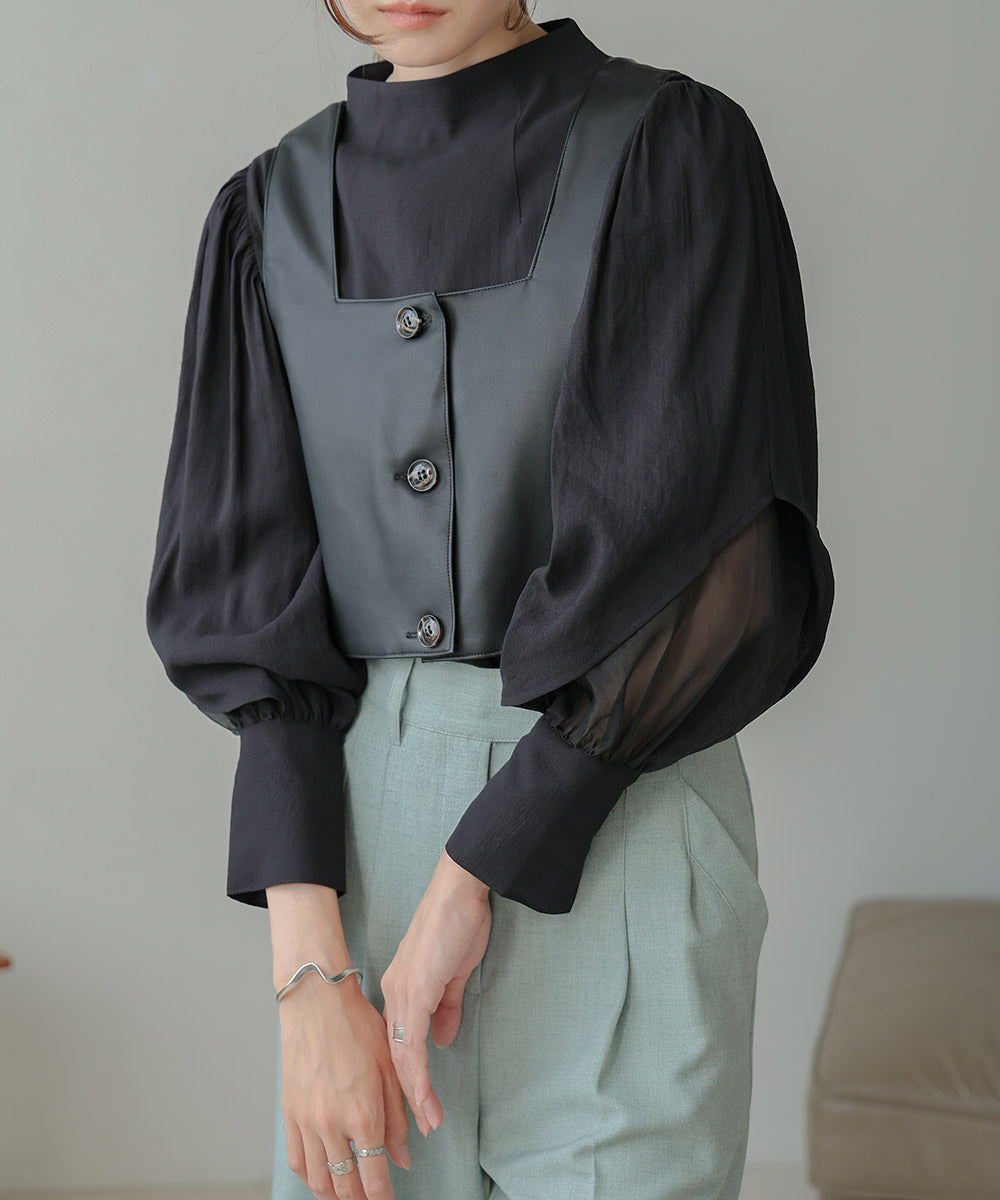 ORGANDY LAYERED BLOUSE