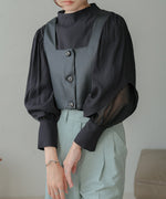 ORGANDY LAYERED BLOUSE