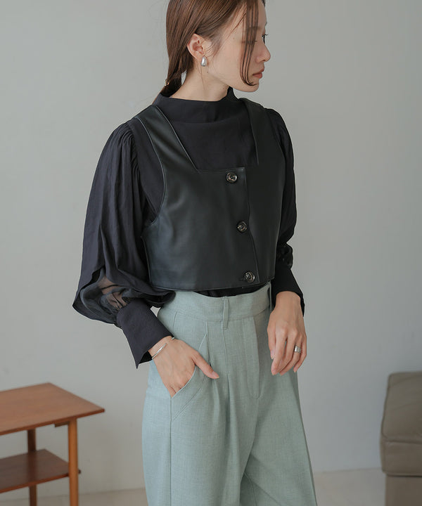 ORGANDY LAYERED BLOUSE