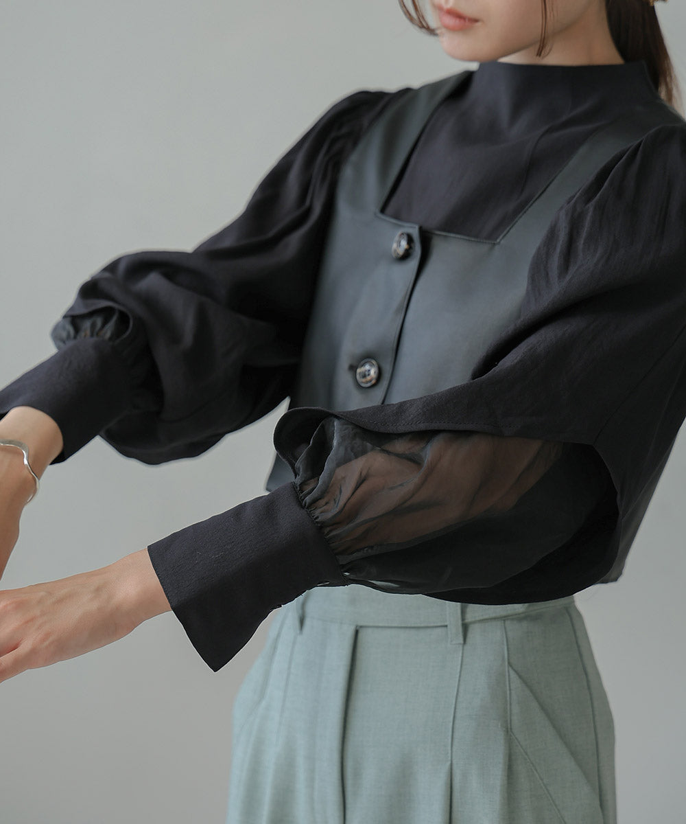 ORGANDY LAYERED BLOUSE