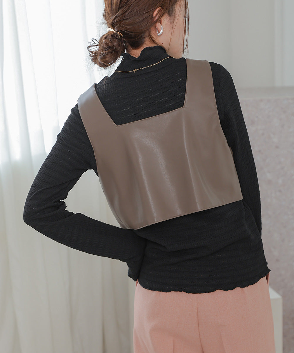 HIGH NECK EMBROIDERY TOPS