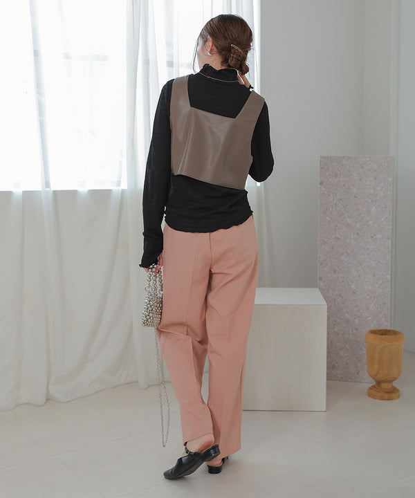 HIGH NECK EMBROIDERY TOPS