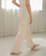 CENTER PRESSED CARGO SLACKS