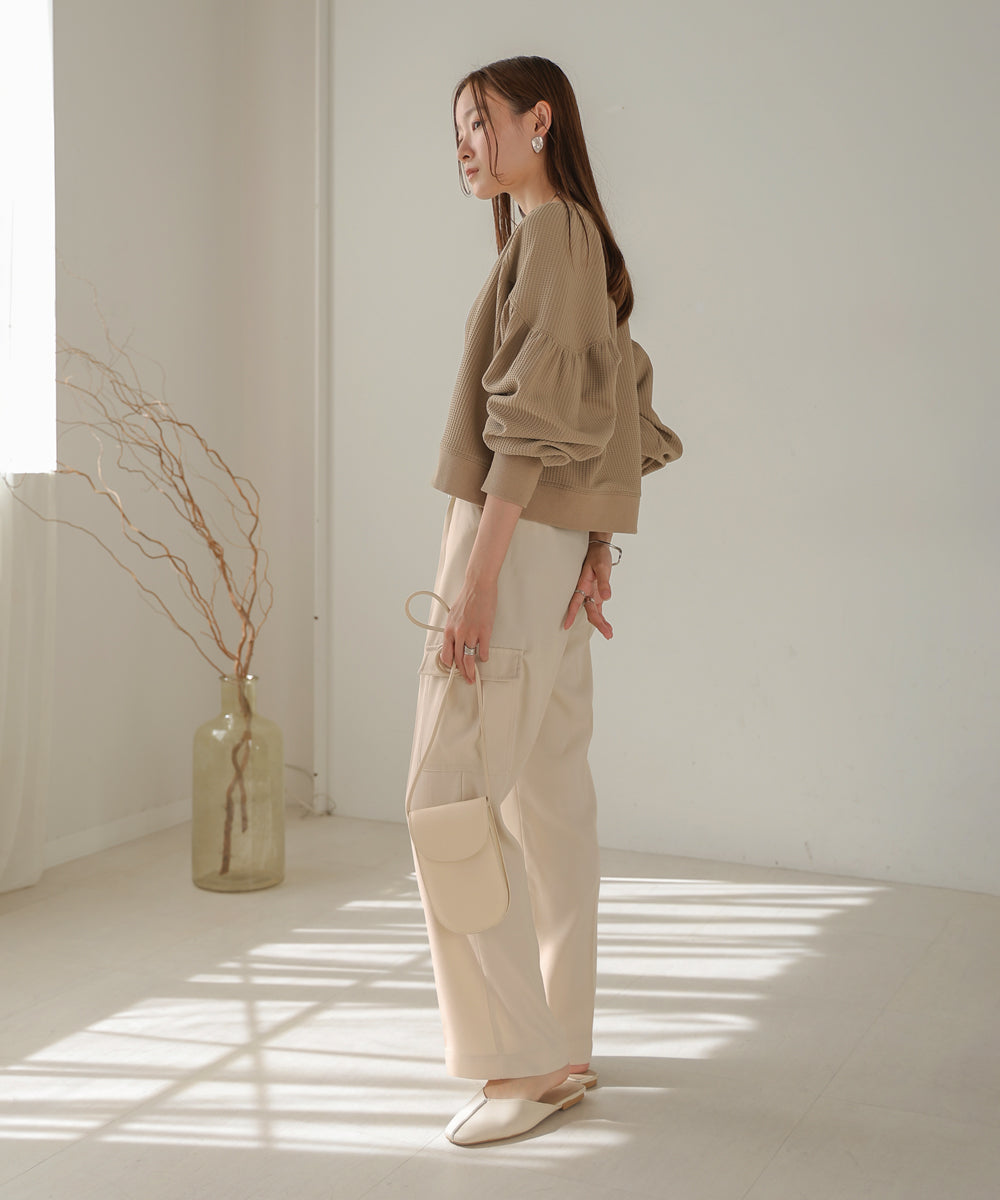 CENTER PRESSED CARGO SLACKS