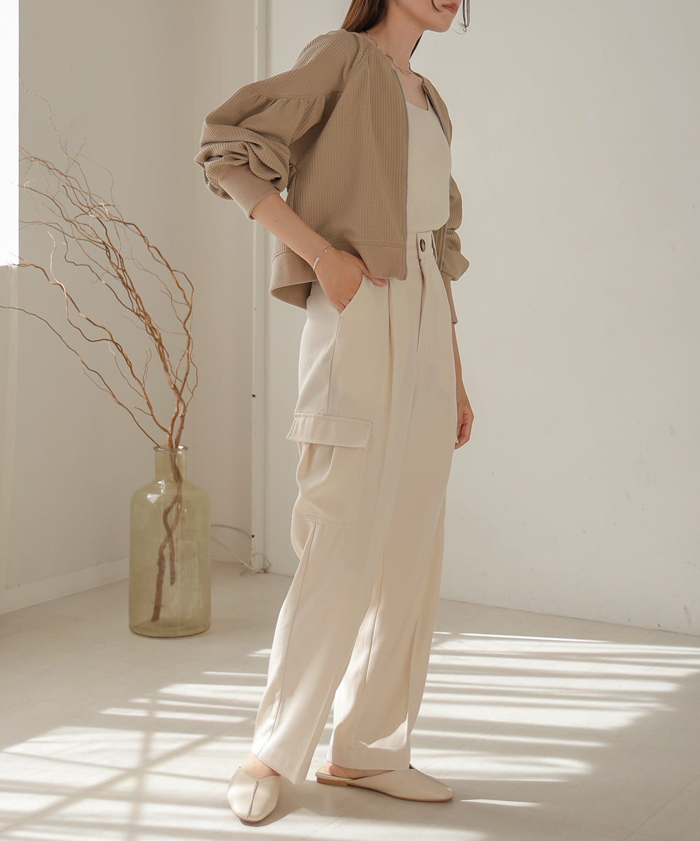 CENTER PRESSED CARGO SLACKS