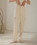 CENTER PRESSED CARGO SLACKS