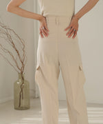 CENTER PRESSED CARGO SLACKS