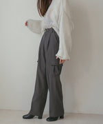 CENTER PRESSED CARGO SLACKS