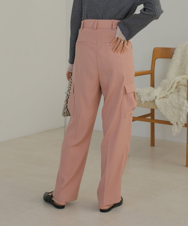 CENTER PRESSED CARGO SLACKS