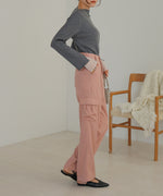 CENTER PRESSED CARGO SLACKS