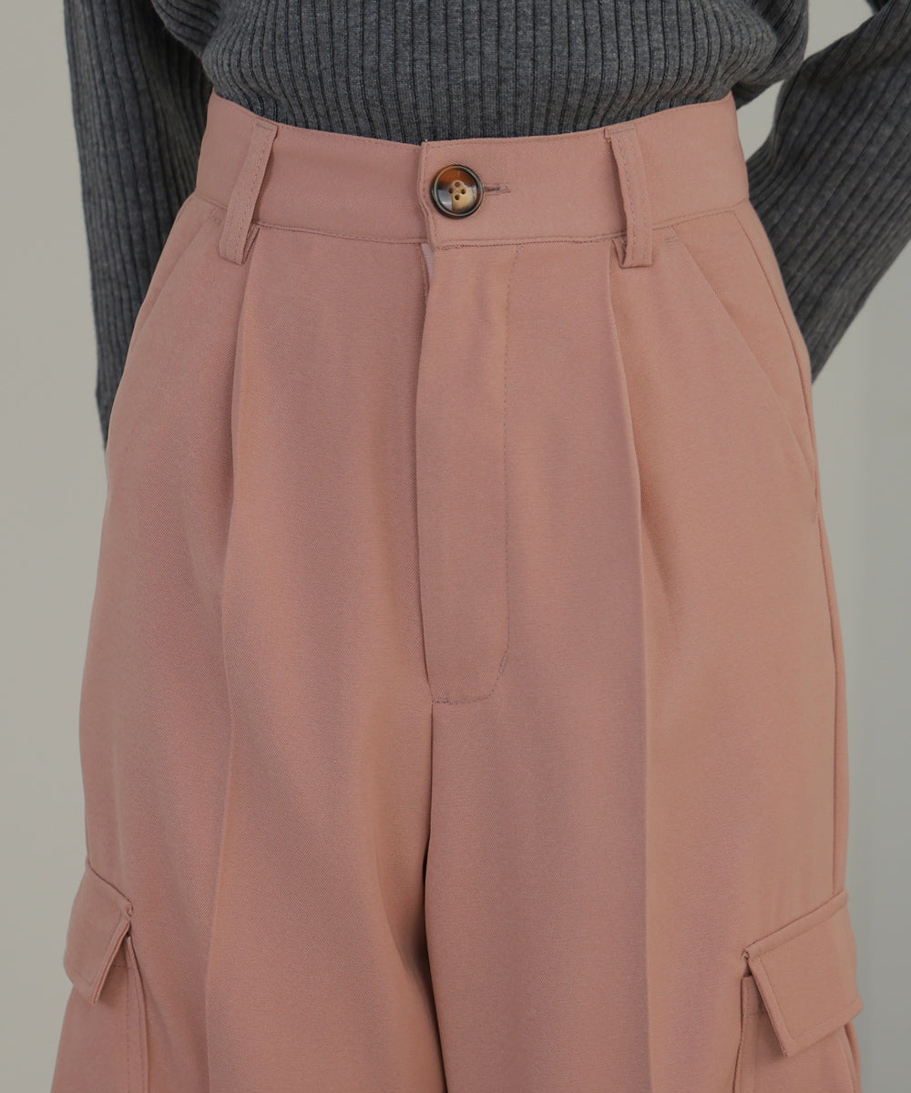 CENTER PRESSED CARGO SLACKS