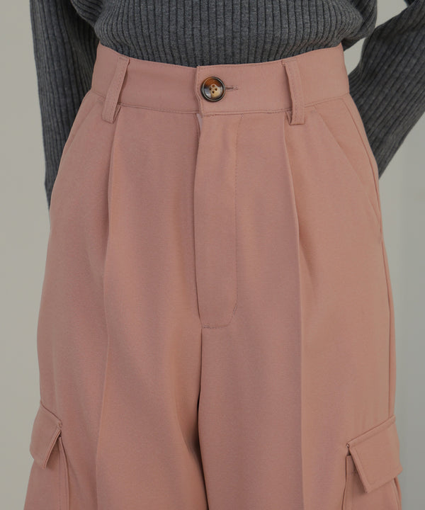 CENTER PRESSED CARGO SLACKS