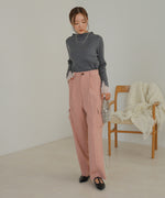 CENTER PRESSED CARGO SLACKS