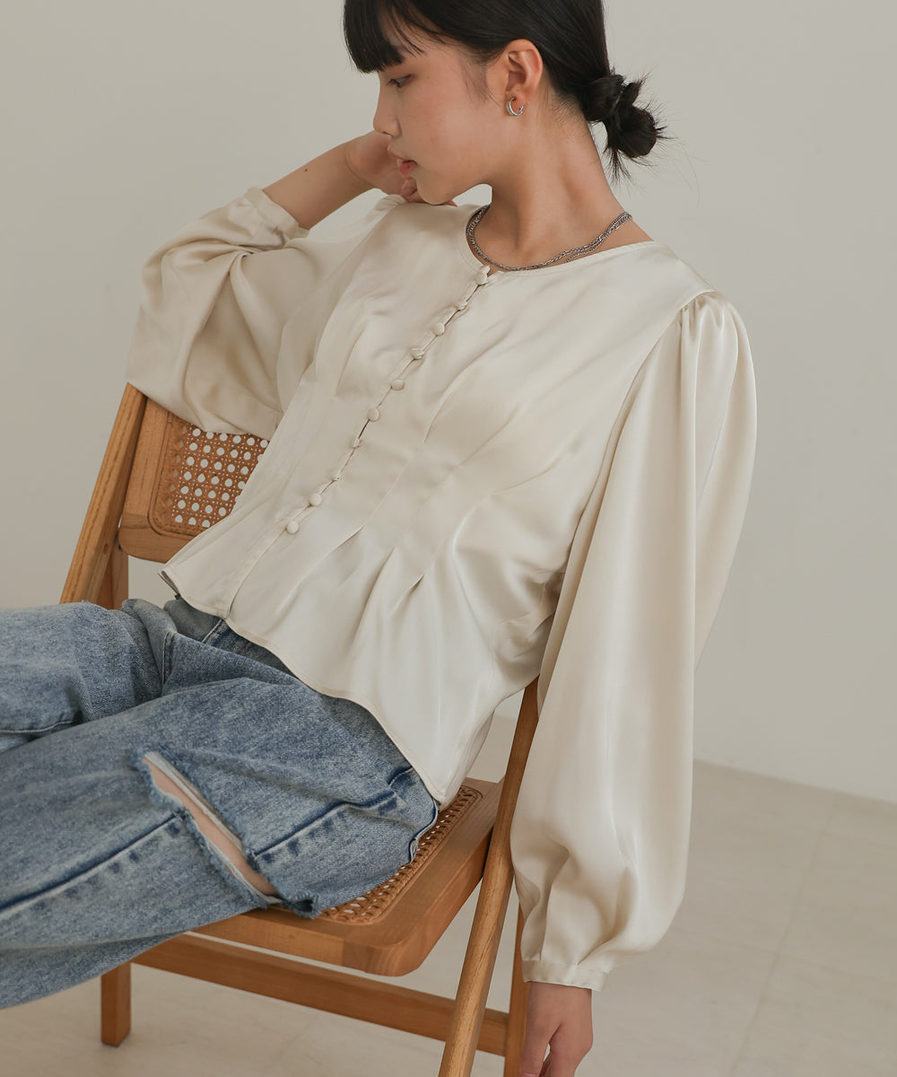 WAIST TUCK PEPLUM BLOUSE