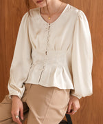 WAIST TUCK PEPLUM BLOUSE