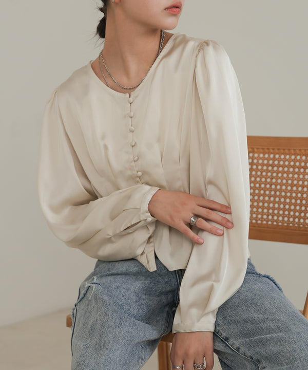 WAIST TUCK PEPLUM BLOUSE