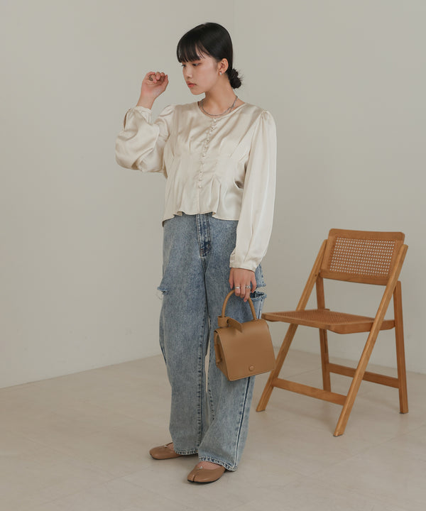 WAIST TUCK PEPLUM BLOUSE