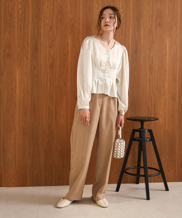 WAIST TUCK PEPLUM BLOUSE