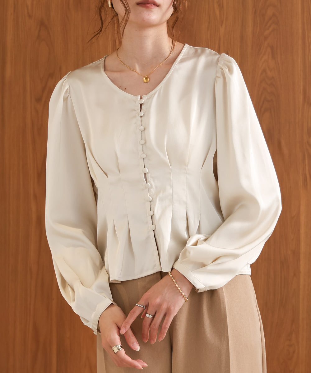 WAIST TUCK PEPLUM BLOUSE