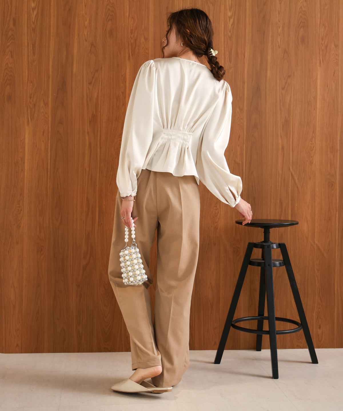 WAIST TUCK PEPLUM BLOUSE