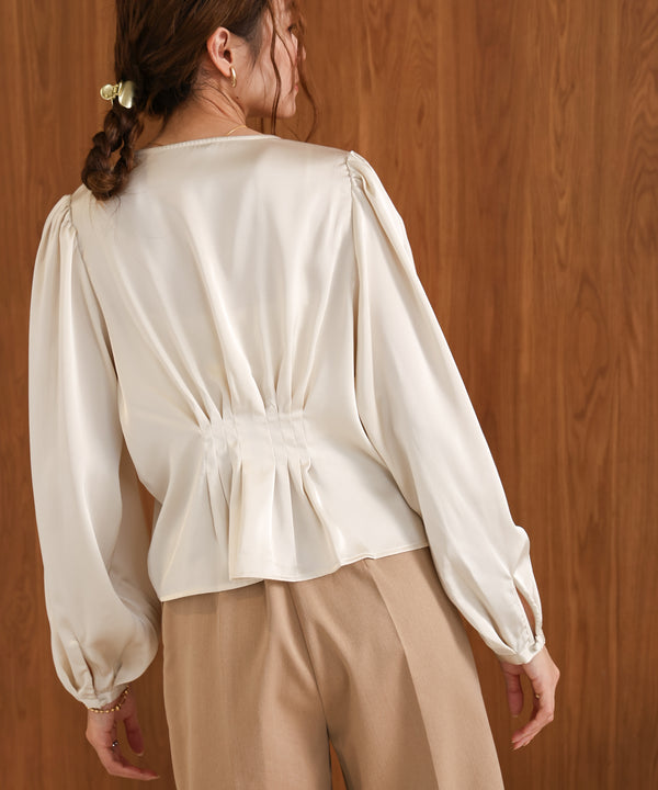 WAIST TUCK PEPLUM BLOUSE