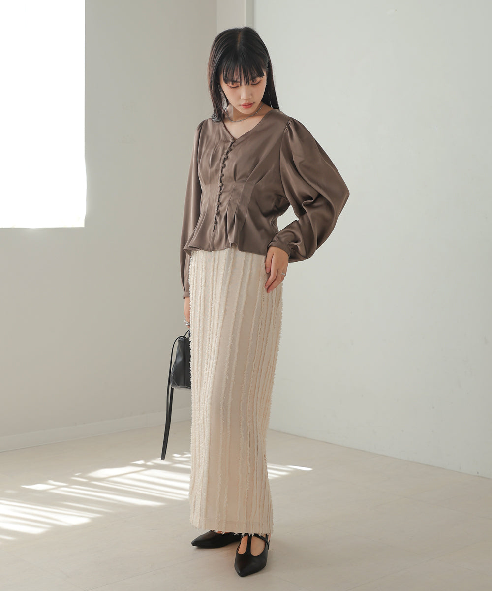 WAIST TUCK PEPLUM BLOUSE