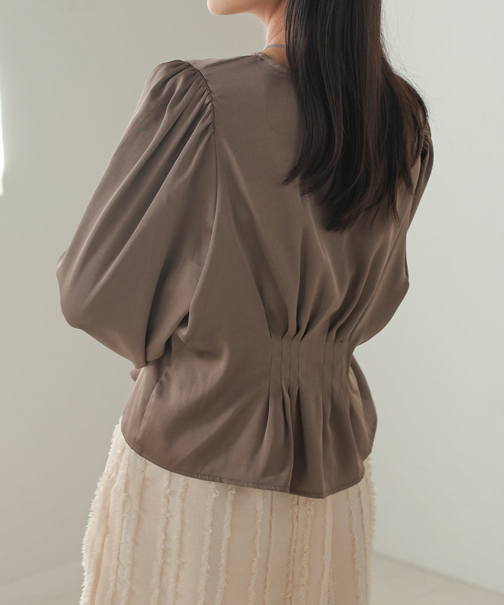 WAIST TUCK PEPLUM BLOUSE