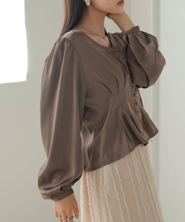 WAIST TUCK PEPLUM BLOUSE