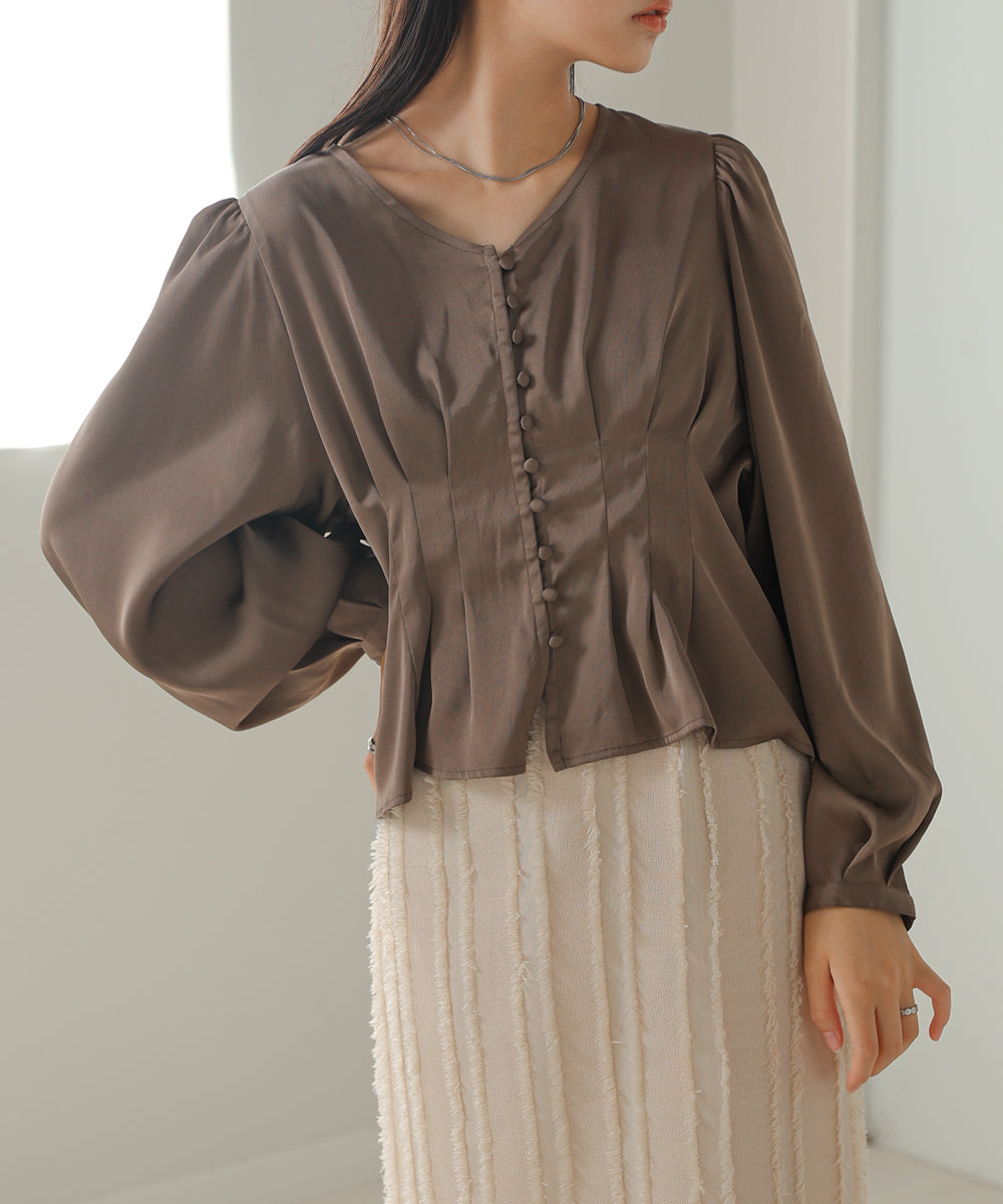 WAIST TUCK PEPLUM BLOUSE