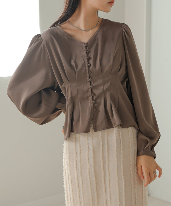 WAIST TUCK PEPLUM BLOUSE
