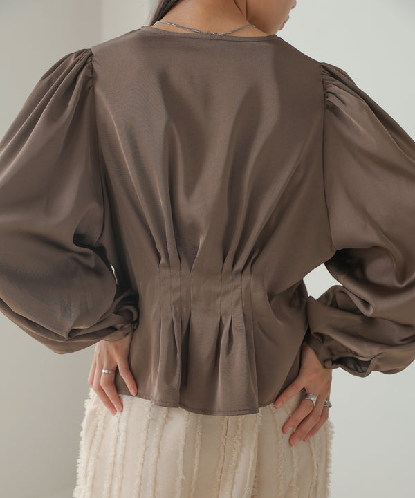 WAIST TUCK PEPLUM BLOUSE