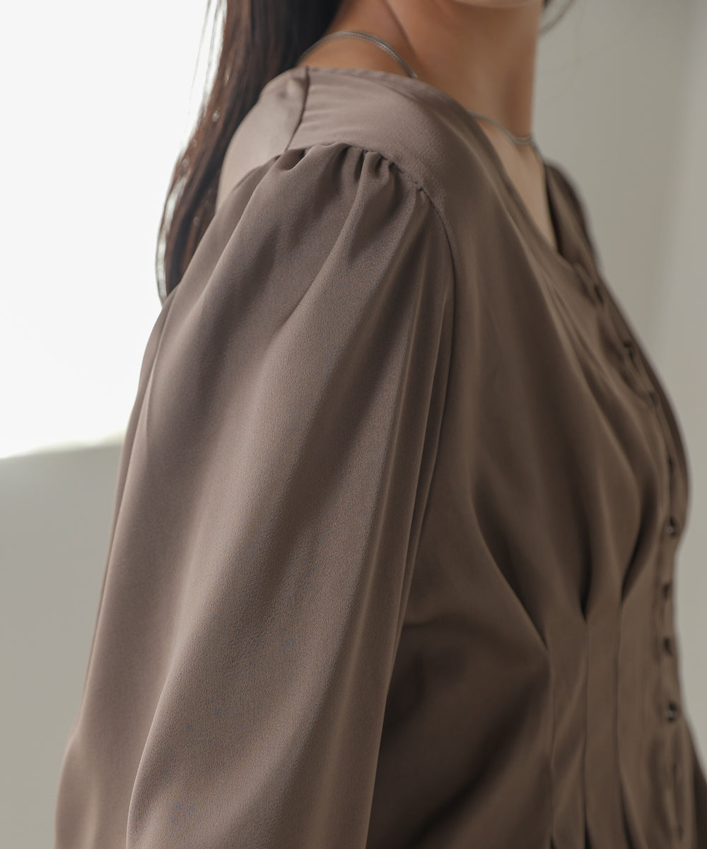 WAIST TUCK PEPLUM BLOUSE