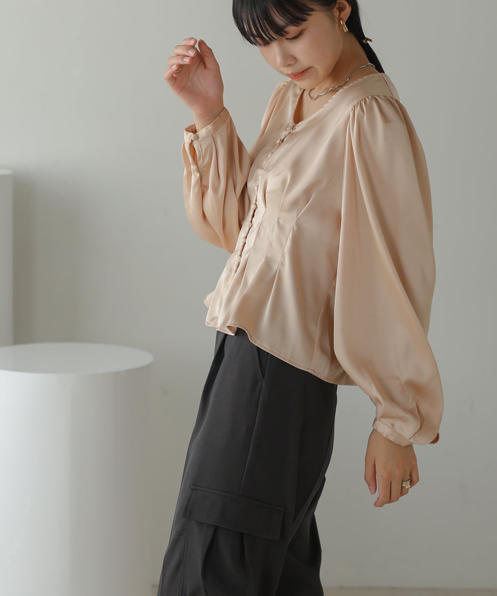 WAIST TUCK PEPLUM BLOUSE