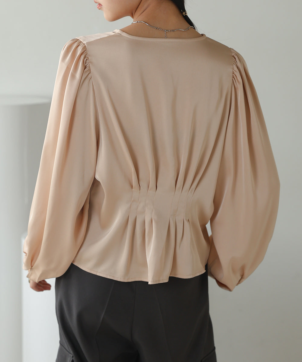 WAIST TUCK PEPLUM BLOUSE