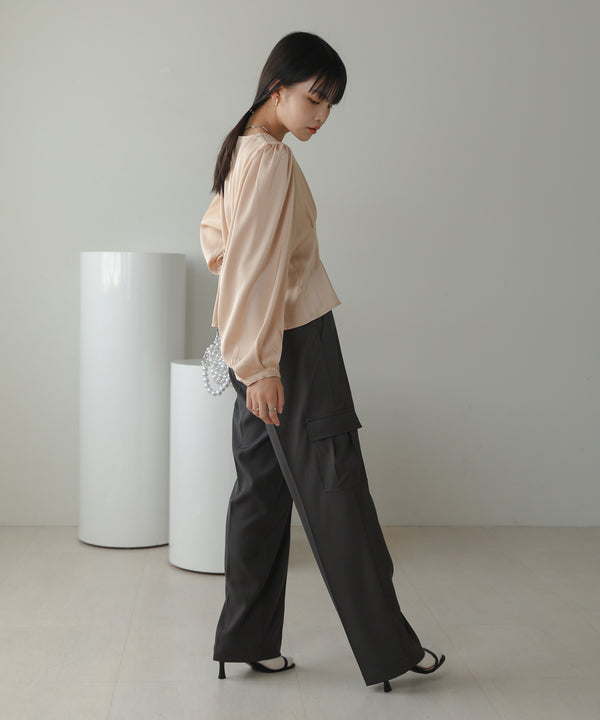 WAIST TUCK PEPLUM BLOUSE