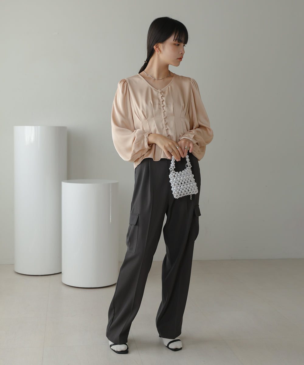 WAIST TUCK PEPLUM BLOUSE