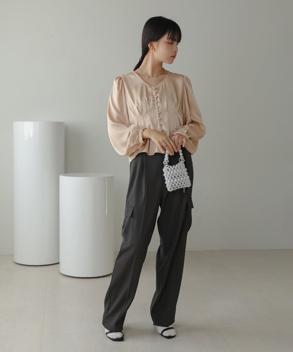 WAIST TUCK PEPLUM BLOUSE