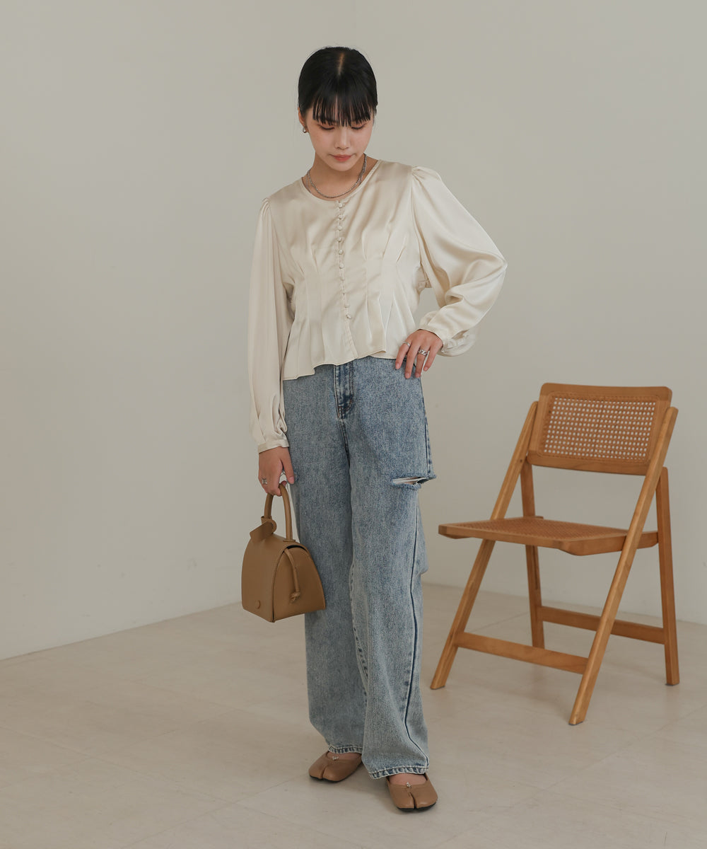 WAIST TUCK PEPLUM BLOUSE