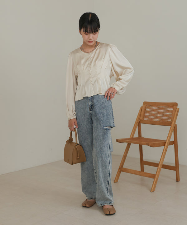 WAIST TUCK PEPLUM BLOUSE